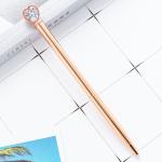 Creative Cartoon Metal Heart Marker Pens Ballpoint Pen with Black Ink Not