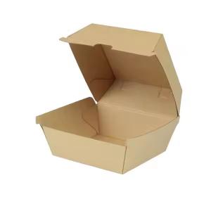 Quality Kraft Paper Custom Foldable Eco-Friendly Burger Box for Fast Food Takeaway Packaging wholesale