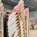 Stackable Burgundy Banquet Chairs Iron Metal Banquet Room Chairs