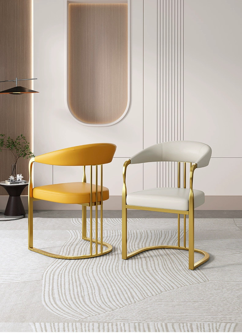 Stainless Steel Flange Luxury Dining Chairs For Leisure Facilities