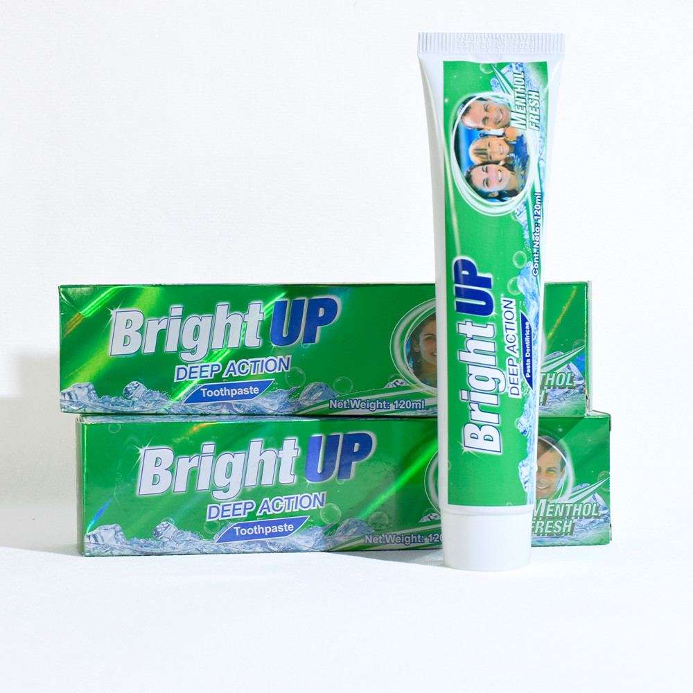 Bright up Deep Action Menthol Fresh Toothpaste 120ml - Experience an Instant Cooling Sensation Herbal mint