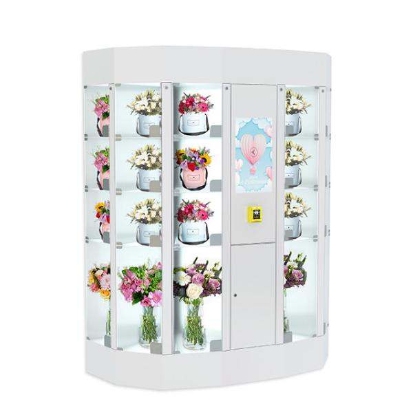 Cheap QR Pay Fresh Flower Vending Locker Coin Bill Card With Touch Screen for sale