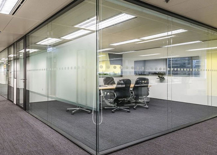 modular easy install 108mm thickness frame 12mm+12mm double glass partition wall