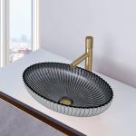Die Casting Glass Vessel Basin Smoke Gray Color Interior 135mm Height