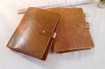 142x208mm Genuine leather snap fastener customized design Refillable 6 Ring
