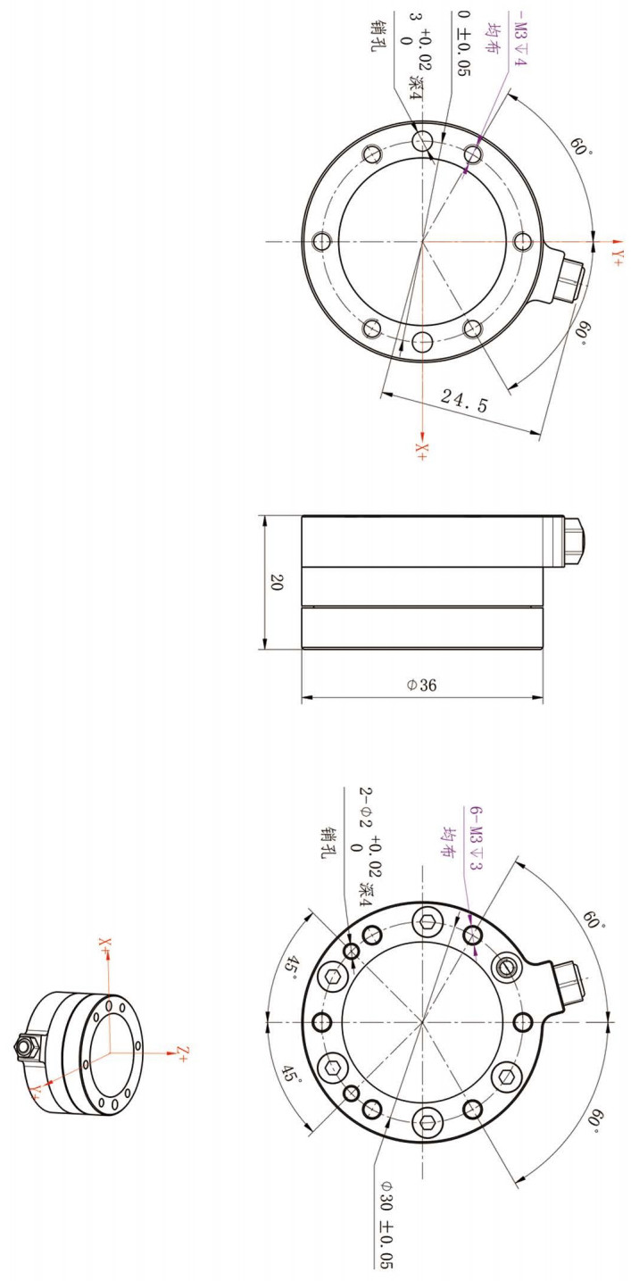 0.1% 1.5nm 6 Axis Load Cell 1000hz Usb Force Sensor