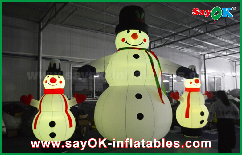 Oxford Cloth Inflatable Holiday Decorations Giant Christmas Snowman For Party