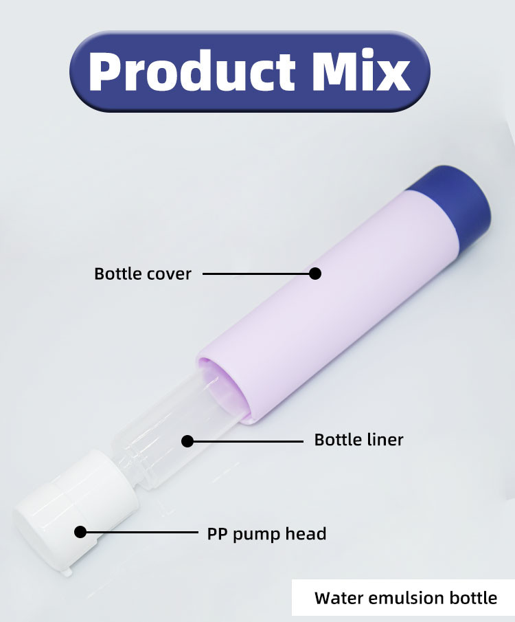 Luxury Skincare Packaging Set Replaceable Bottom Rotary 30ml 50ml PP Airless Bottle 50g PP Cream Jar