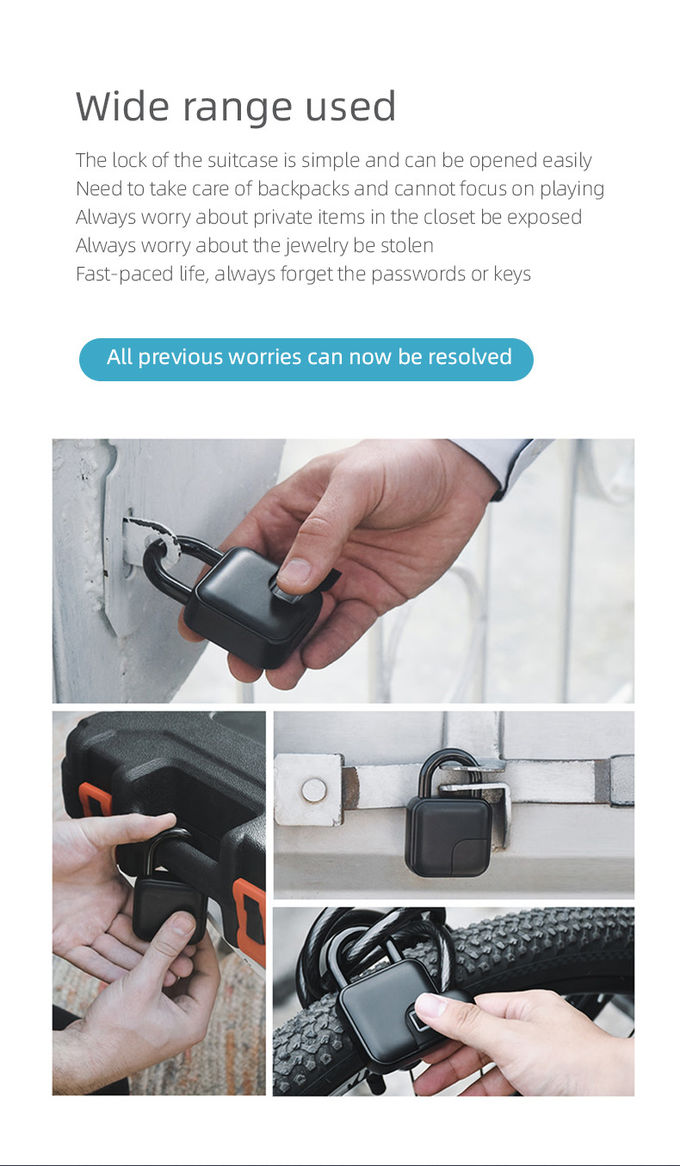 Black L3 Tuya App Remote Control Anti Theft Padlock