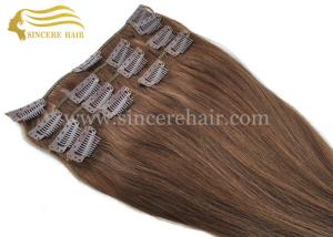 Quality Hot selling 16&quot; Remy Human Hair Extensions for sale - 40 CM Brown Full Set 7 Pieces of Clips-In Remy Hair Wefts for Sale wholesale
