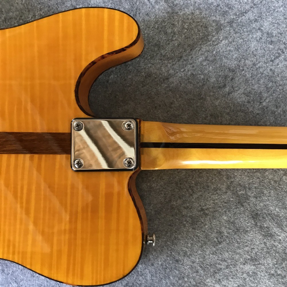 High Quality Avril Ramona Lavigne electric guitar yellow craftsmanship tele guitar free shipping