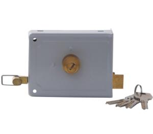 Quality Grey Brass Outdoor Rim Lock / Customized Finish Rim Door Lock For Entrance Door wholesale
