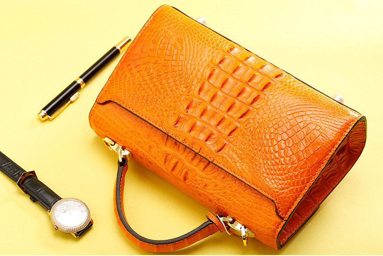 Genuine Alligator Skin Key Lock Closure Lady Small Handbag Authentic Crocodile Leather Women Flap Purse Shoulder Bag
