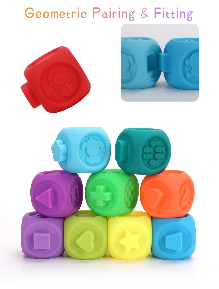 Full Support OEM/ODM PVC Puzzle Toy Animal Number Geometry Cognition Colorful Soft Building Blocks for Early Education