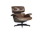 Vintage Industrial Leather Eams Leisure Swiviel Chair Bend wood Frame