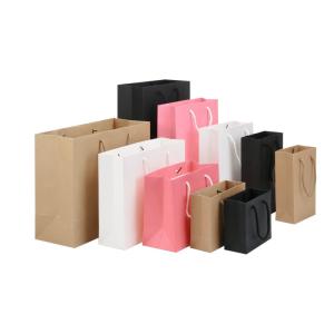 Quality Large Flat CMYK PNTONE Recycled Kraft Paper Shopping Carrier Bags 4C Printing wholesale