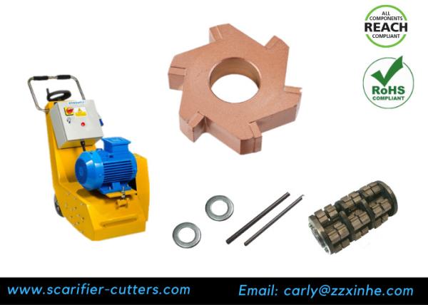 Surface Preparation Scarifier Drum Assembly 5 Pt Carbide Milling Cutters