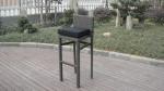 Metal Frame Bistro / Pool Bar Set , Resin Wicker Patio Furniture