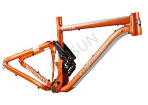 Quality Aluminum Orange Trail Bike Frame Full Suspension Lightweight Structure wholesale