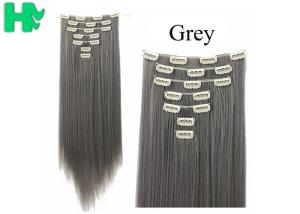 Quality 12'' - 30'' Grey Clip In Synthetic Hair Extensions For Black Women wholesale
