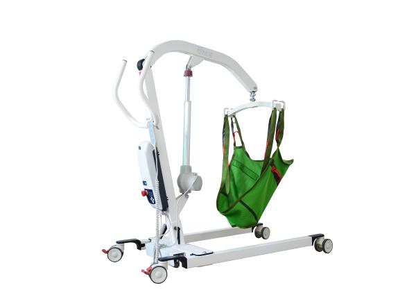 Mechanical Patient Lifting Hoist Toilet Low Width Adjustable Chassis Secure