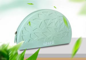 Quality Fan Shaped Soft Waterproof Silicone Makeup Bag Lightweight And Portable Travel Small Item Storage Bag wholesale