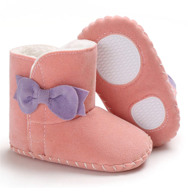 2019 winter warm cotton cute Bowknot 0-2 years girls Outdoor baby booties