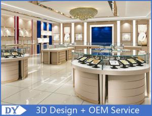 Quality Jewellers Showroom / Jewelry Display Cases Beige With Lacquer Finished Attractive wholesale