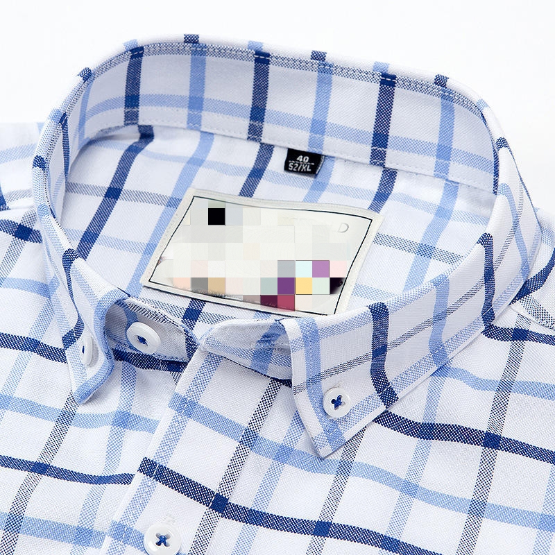 Solid Pattern Business Casual Oxford Spinning Long-Sleeved Pure Cotton Shirt for Men