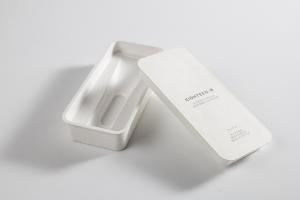 Quality Green Molded Pulp Box Sustainable Printable Recyclable bamboo fiber packaging wholesale