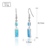 Blue 925 Silver Sterling Opal Jewelry Minimalist Stone Earring OEM