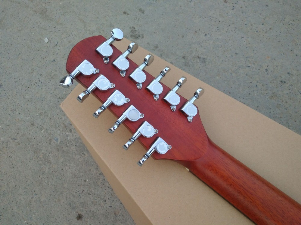 AAAA all Solid 12 strings customize guitara 12 string OM all solid mahogany wood acoustic electric guitar