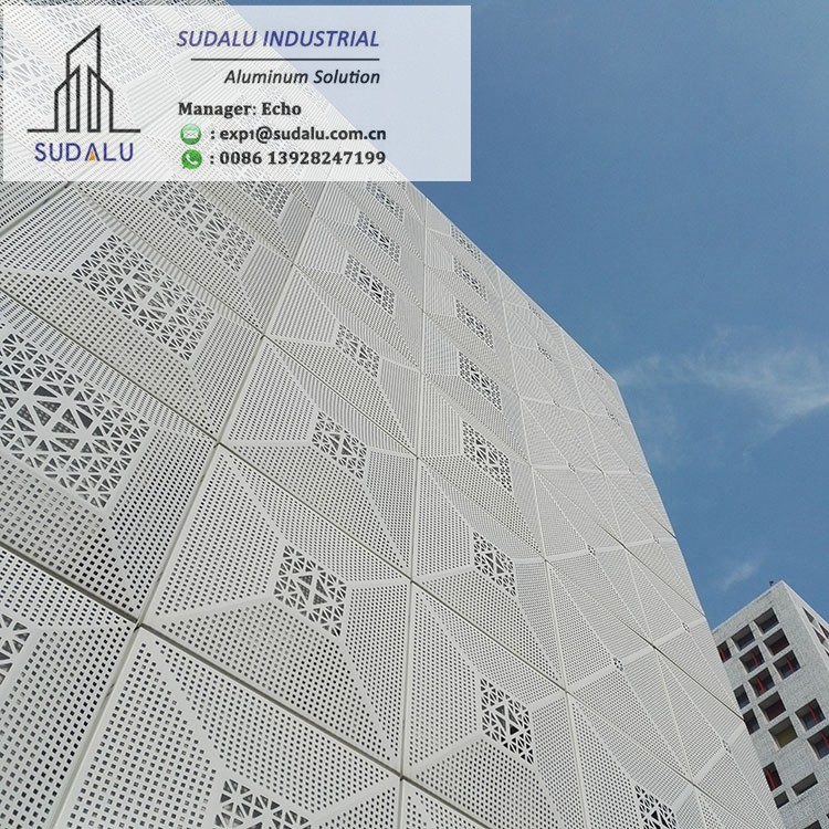 SUDALU Aluminum CNC Curvel Cut Air Condition Decorative Panel Aluminum Perforated Panel