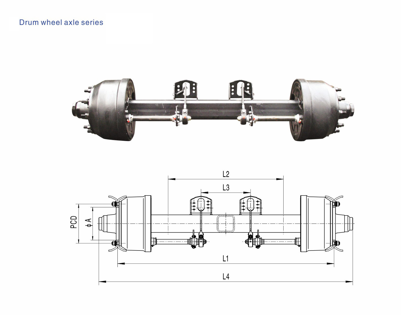 Long Life Non Driving Axle Truck Spare Parts German Type Drum Wheel Axle