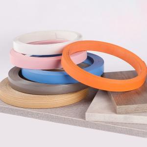 Quality 0.6mm 1 Mm Wood Grain PVC White Colored Furniture Edge Banding wholesale