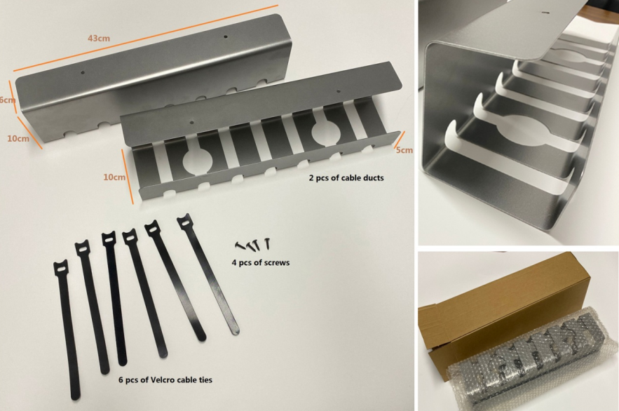 Convenient Living Room Cable Carrier No Drilling Improved Cable Channel for Table