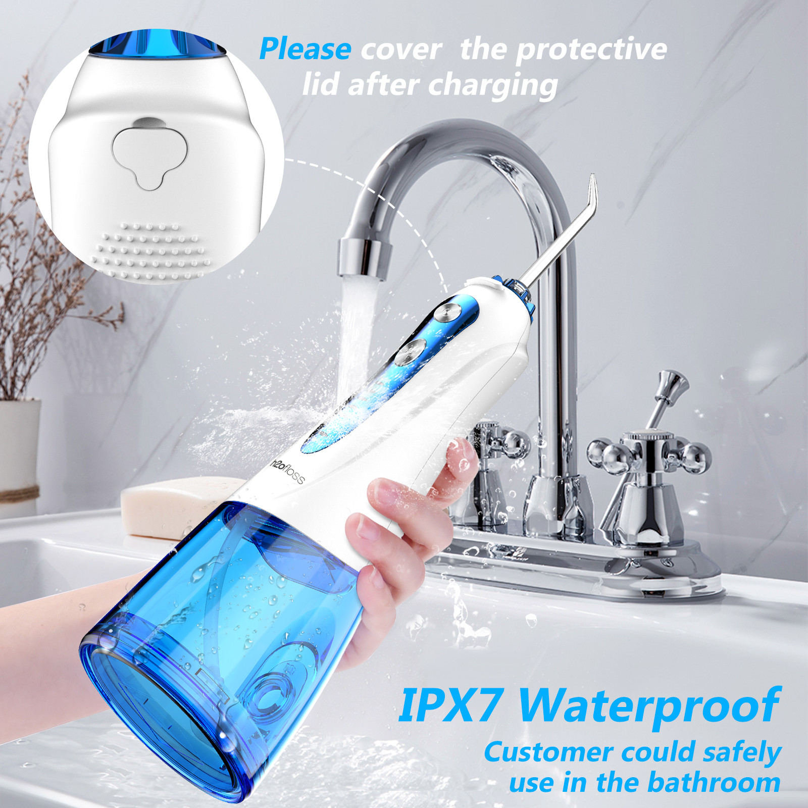 OEM Battery Operated Water Flosser With Large Capacity Battery Dental Oral Irrigator