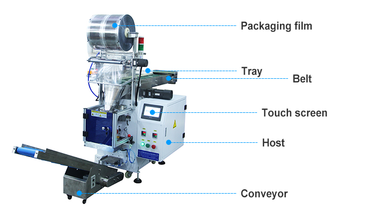 Semi-Automatic Sealing Bagging Casters Filling Bag Nuts Bolt Packaging Machine For Bolts