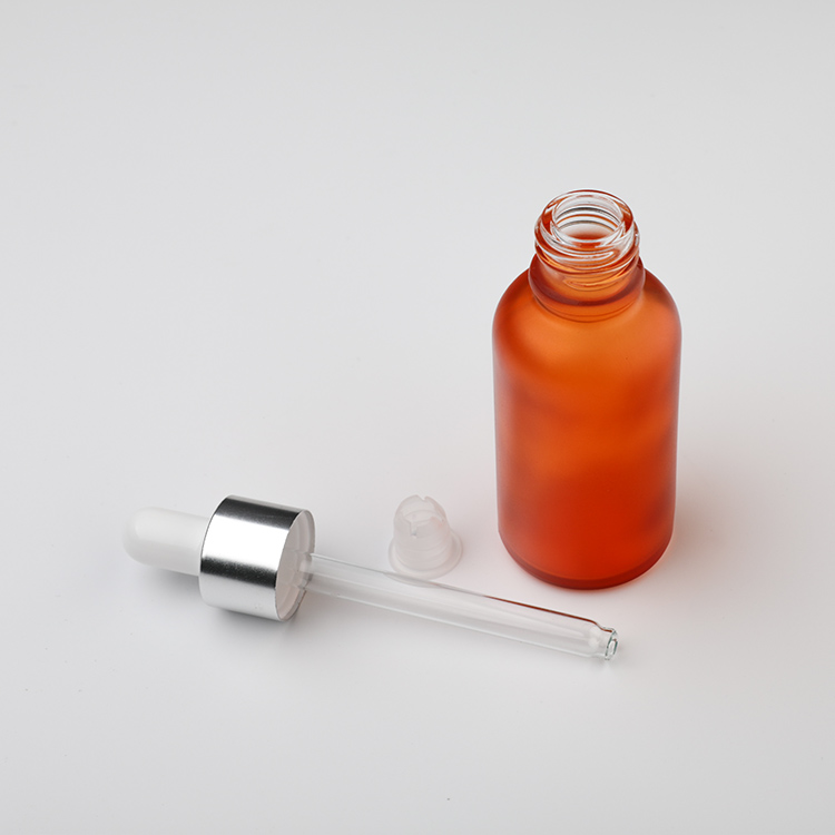 Colored 30ml 50ml Essential Oil Dropper Bottles glass Base aluminum Collar