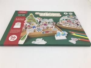 Quality DIY Merry Christmas Personalised Stationery Gifts Kids Painting Card Handmade Toy wholesale