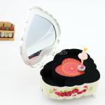 Heart Shape Musical Jewelry Box with Cosmetic Mirror