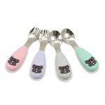 BPA Free ASTM Baby Silicone Fork Set With Utensils Case