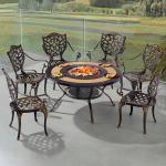 Outdoor Dining Table Patio Barbecues Grain Table And Chair Set For Garden