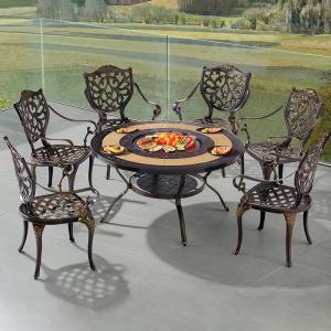 Quality Outdoor Dining Table Patio Barbecues Grain Table And Chair Set For Garden Courtyard wholesale