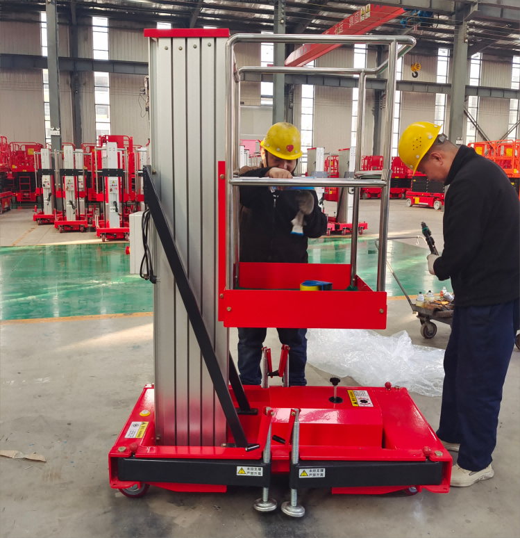 KAD Electric Aluminum Telescopic Manlift 390kg 8m Vertical Lifting Platform Aerial Work Platform Lift