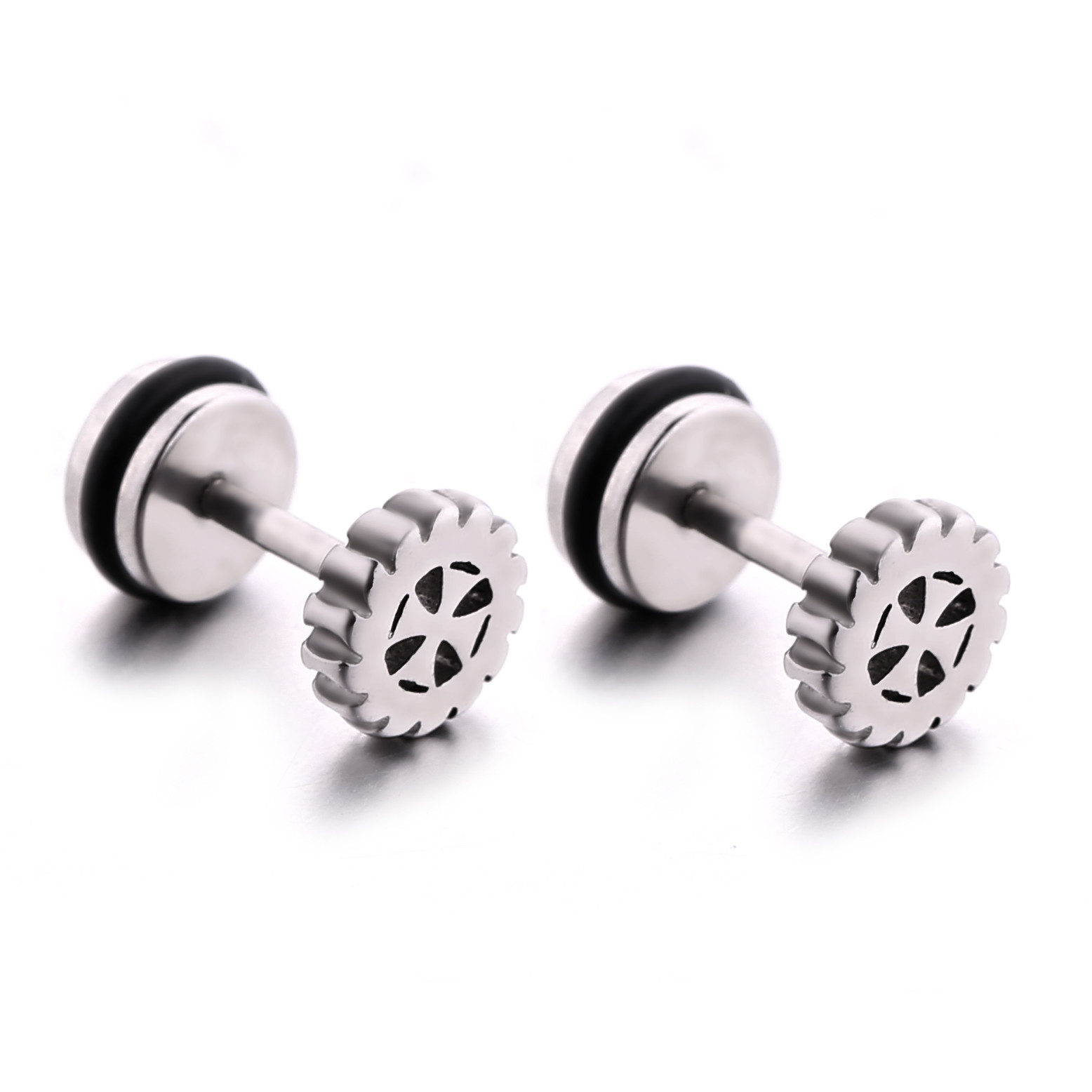 Customized four leaves body piercing jewelry wholesale fashion stud earrings