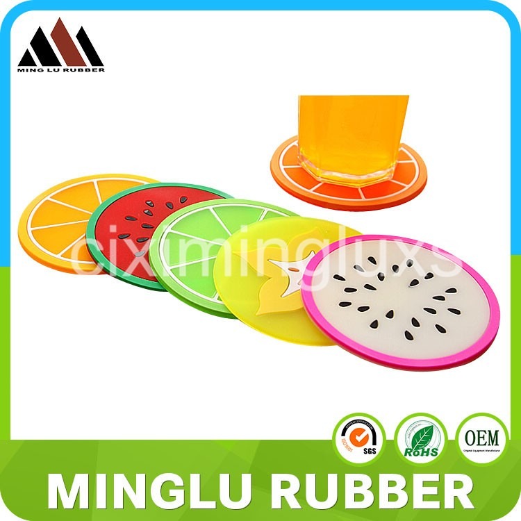 Minglu CM-006 Natural Rubber Round Drink Coasters Modern style pattern design, suitable for office, restaurant, home, or bars