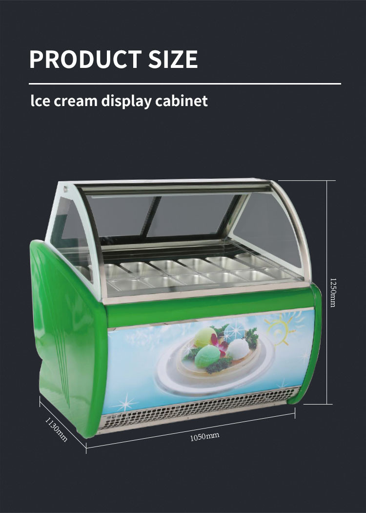 R404 Ice Cream Cone Display Cabinet Baked Pastry Ice Cream Dipping Case Stand Alone