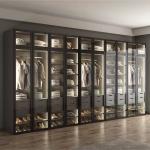 Glass Door Wardrobe for YALIG Simple Style Bedroom Furniture Professional