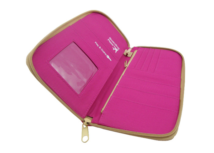Rose Red Color Ladies Toiletry Travel Bags , Travel Document Organizer For Storage
